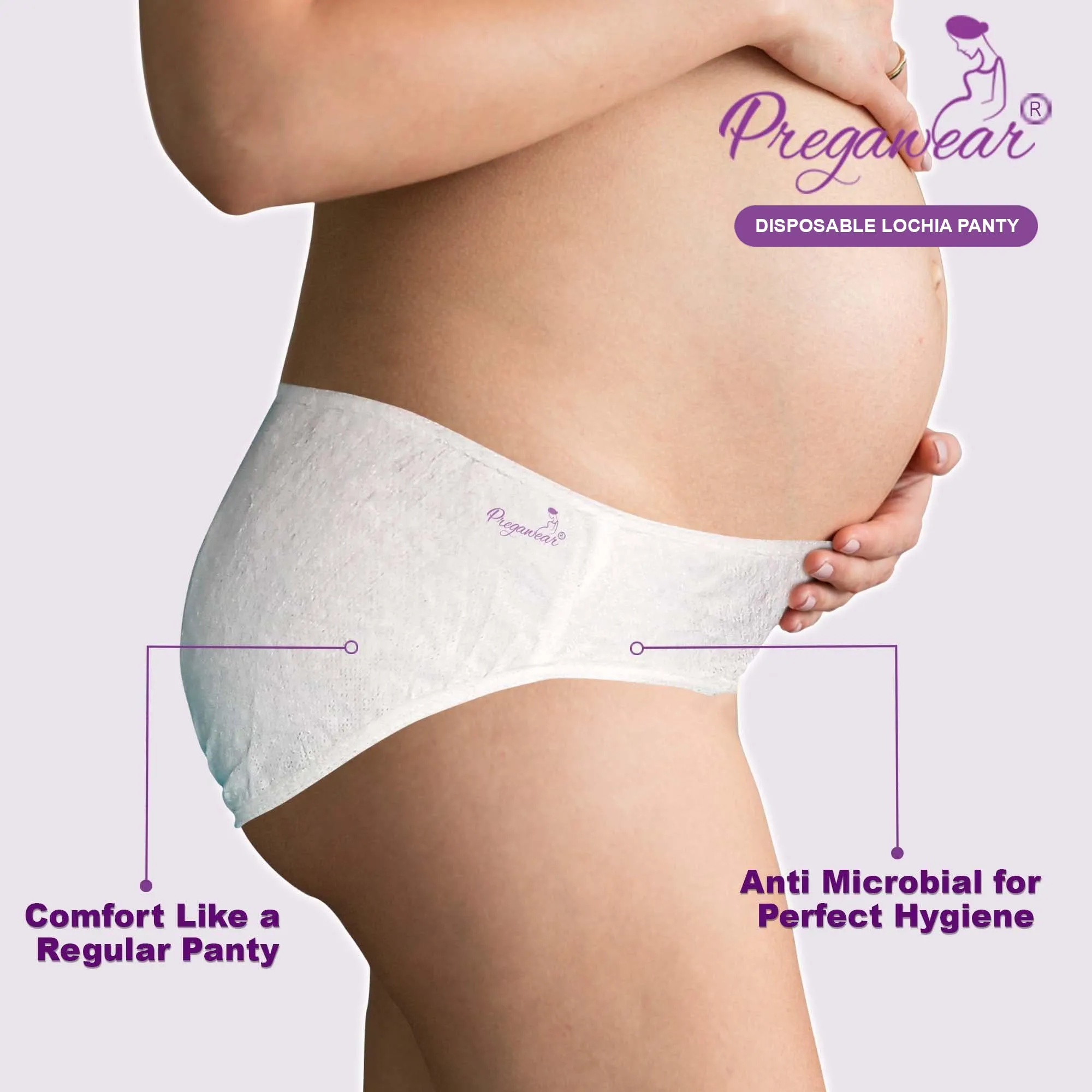Lochia Maternity Panties (Disposable) with High Absorption Pad & Leak Guard for Extra Heavy Flow, Pregawear--Disposable Lochia Panty