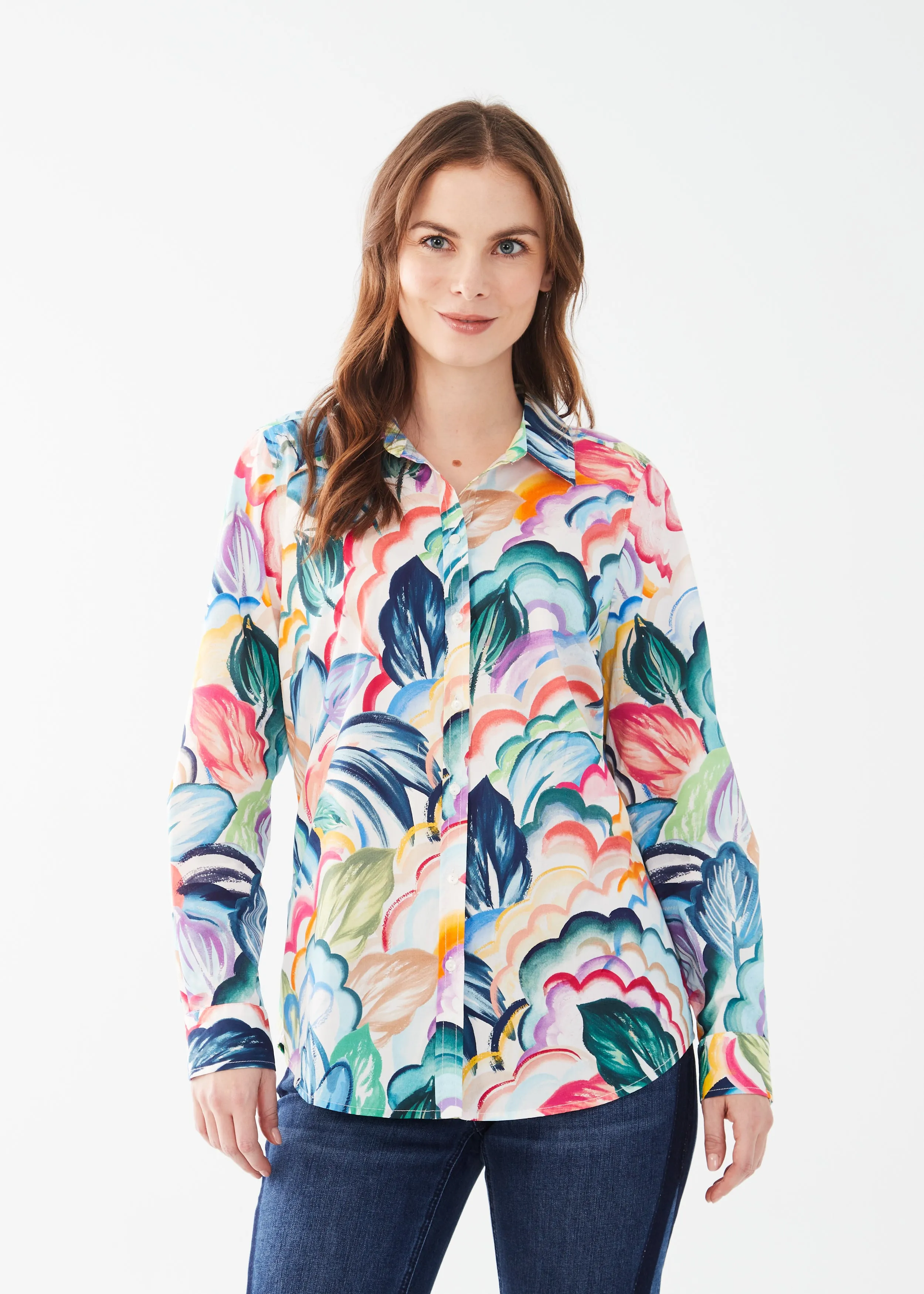Long Sleeve Printed Poplin Shirt