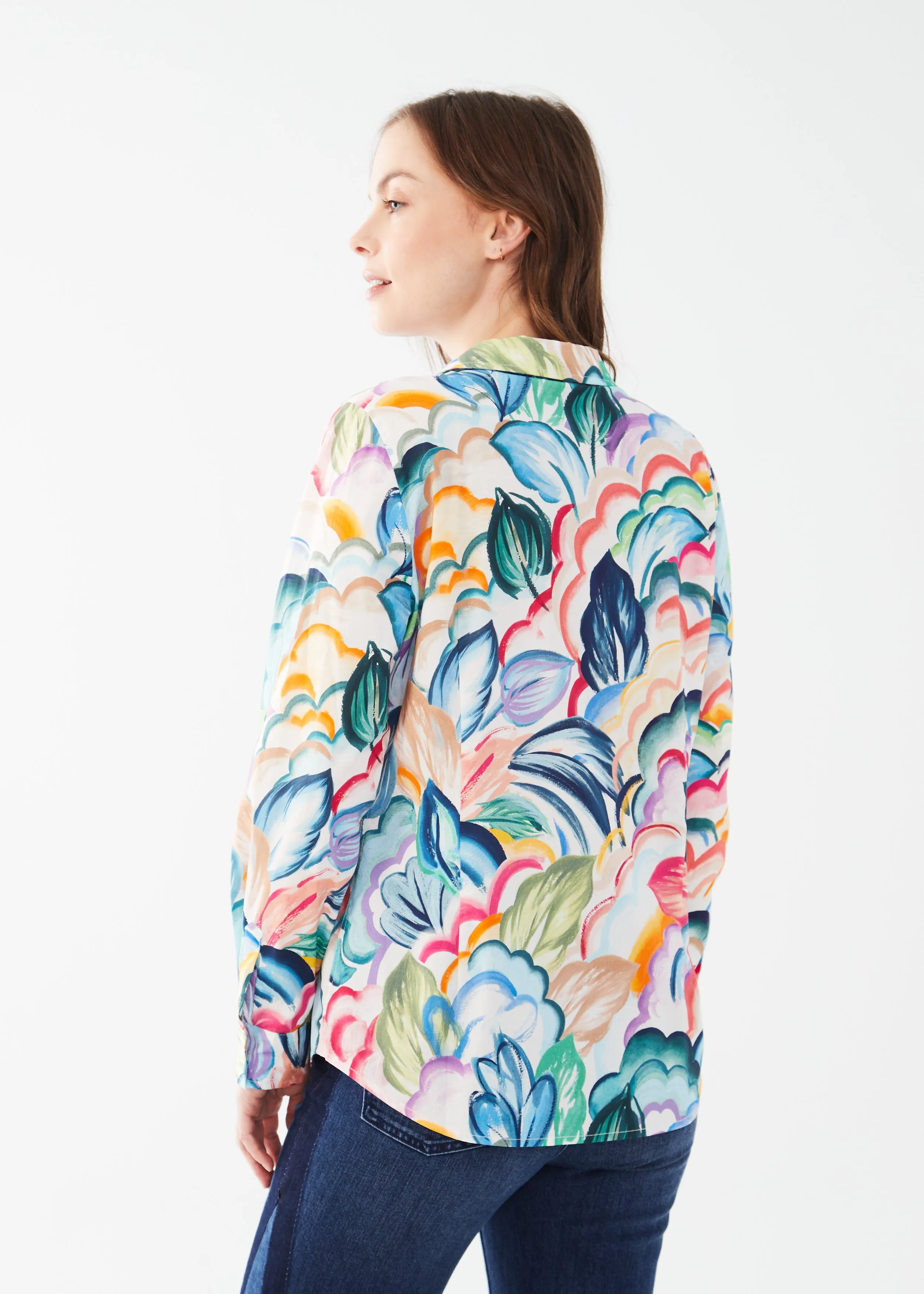 Long Sleeve Printed Poplin Shirt