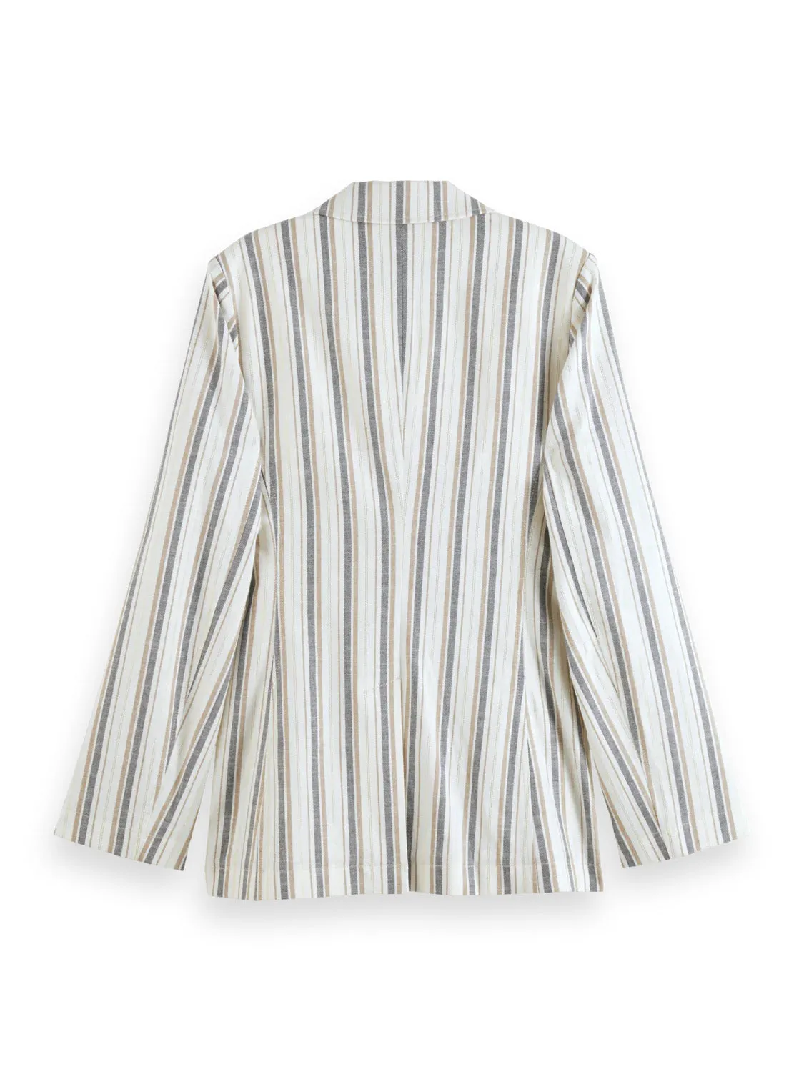 Lurex Linen Blend Stripe Blazer
