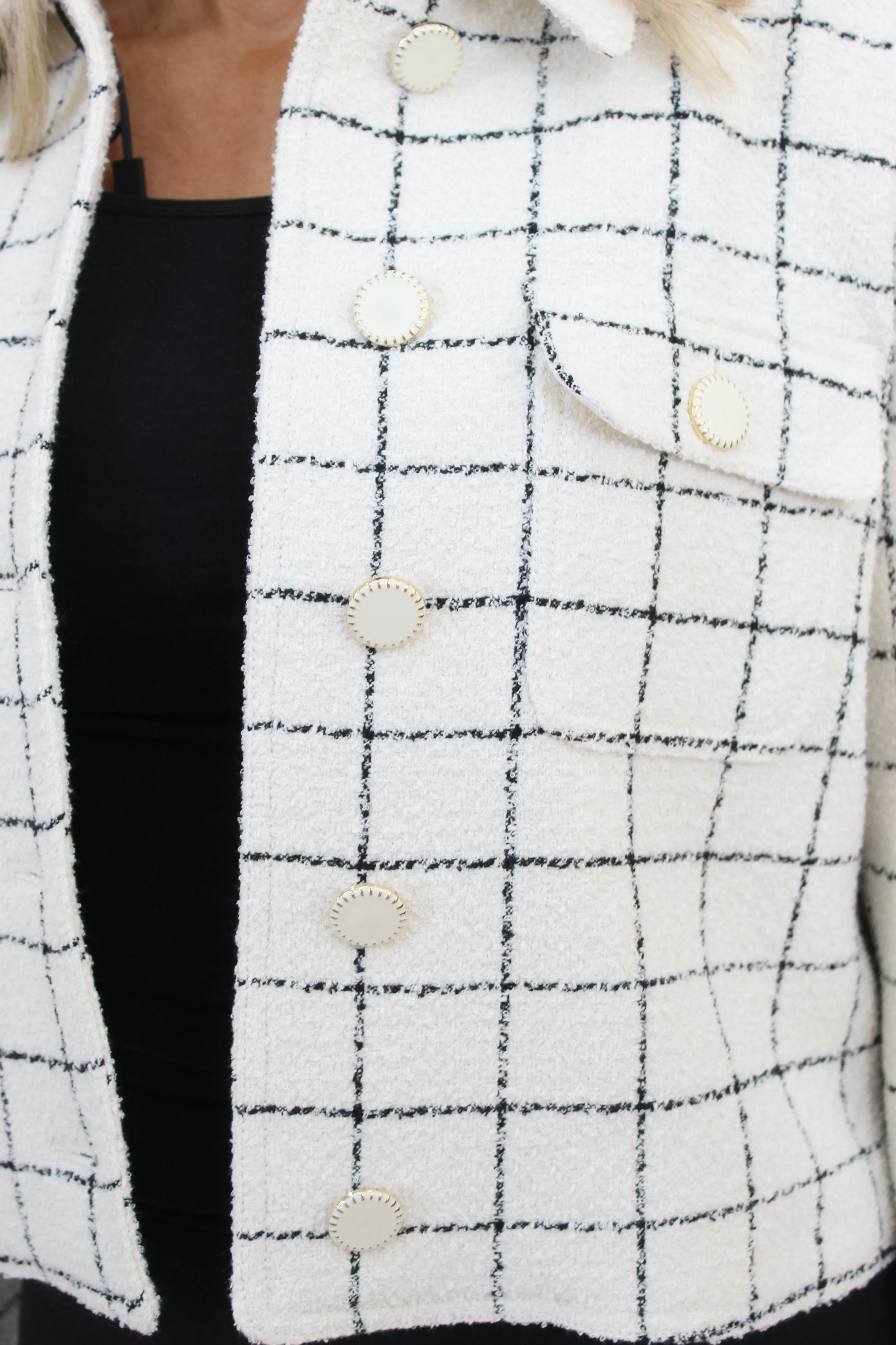 MARELLA Cream Checked Jacket