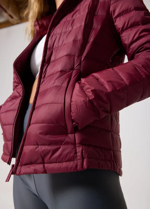 Maroon Duck Down Puffer Jacket