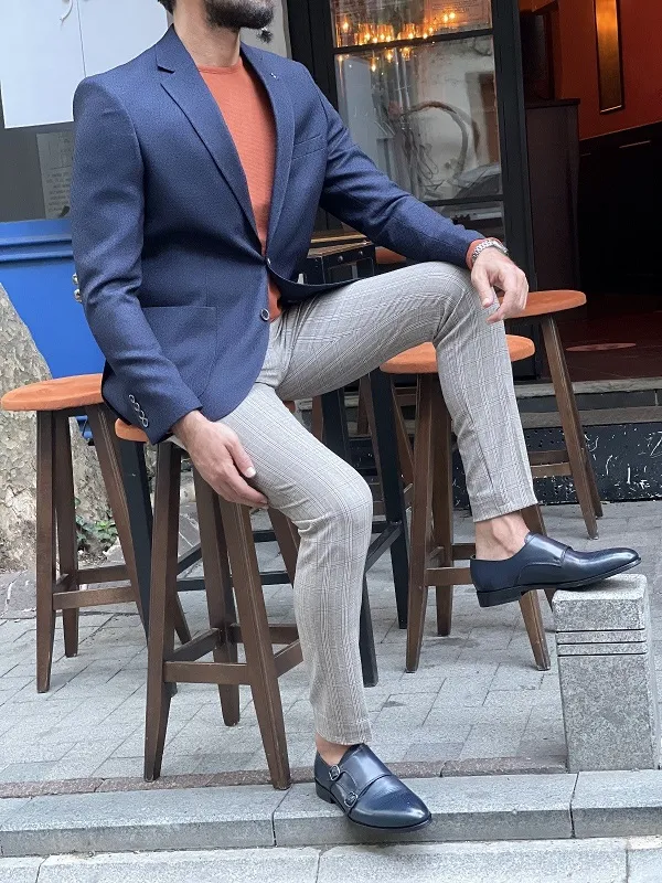 Navy Blue Slim Fit Blazer by GentWith.com | Free Worldwide Shipping