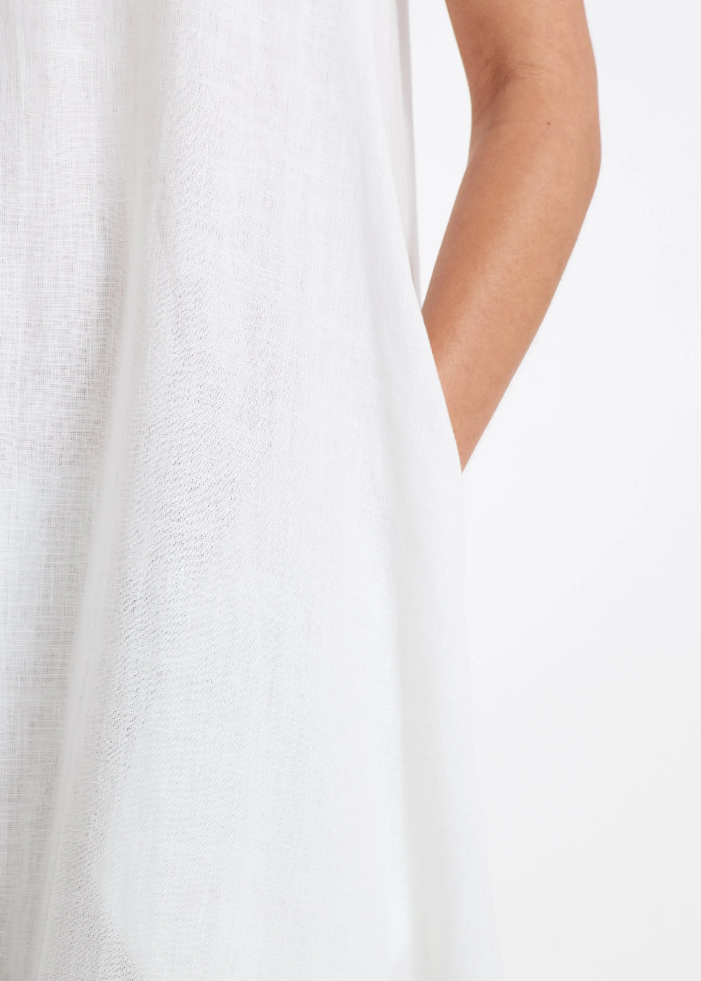Nisha Dress Off White Heavy Linen