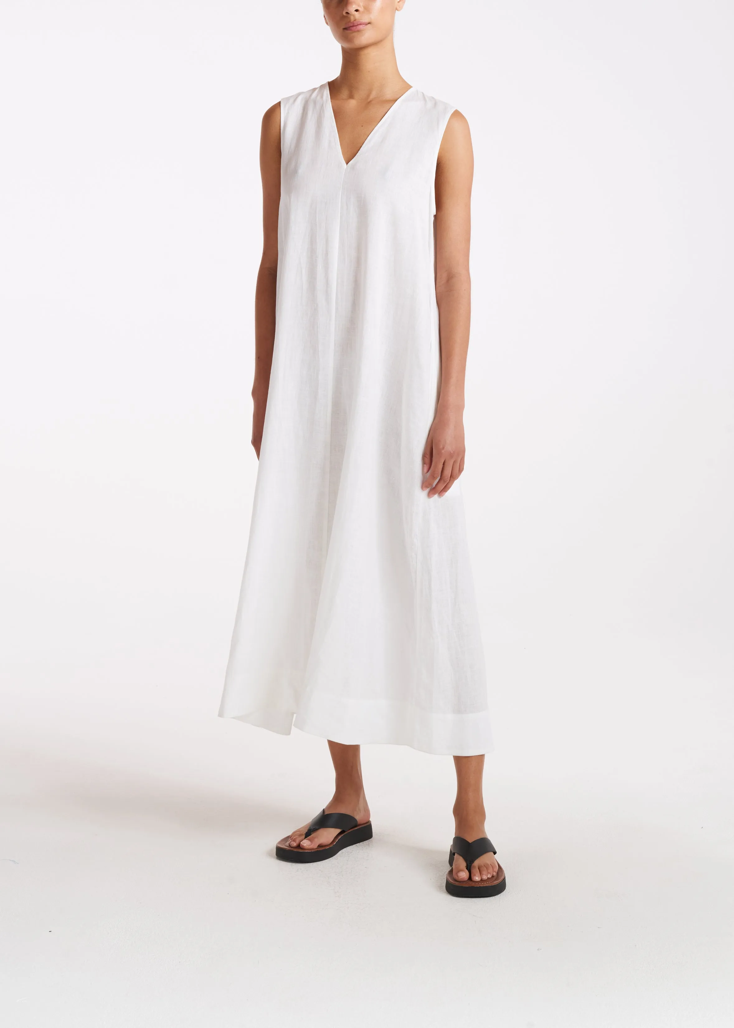 Nisha Dress Off White Heavy Linen