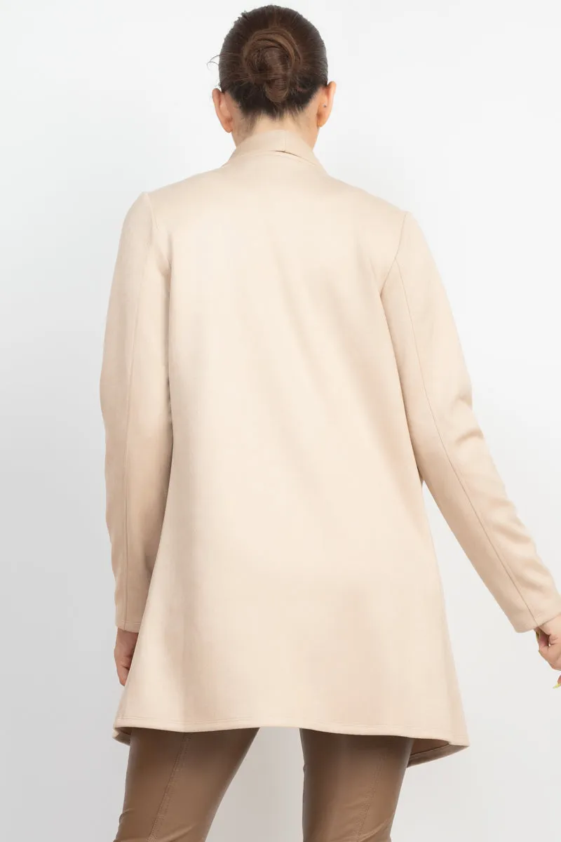 OPEN FRONT SUEDE BLAZER