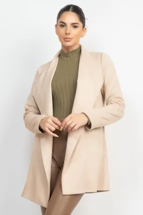 OPEN FRONT SUEDE BLAZER