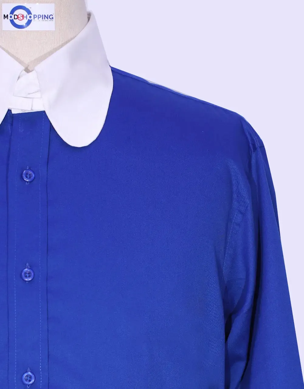 Penny Tab Collar Shirt -Royal Blue Formal Shirt