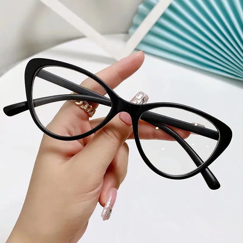 Personality Cat Eye Glasses Women Men Anti Blue Light Triangle Frame Party Computer Game  Protection Eye Eyeglasses