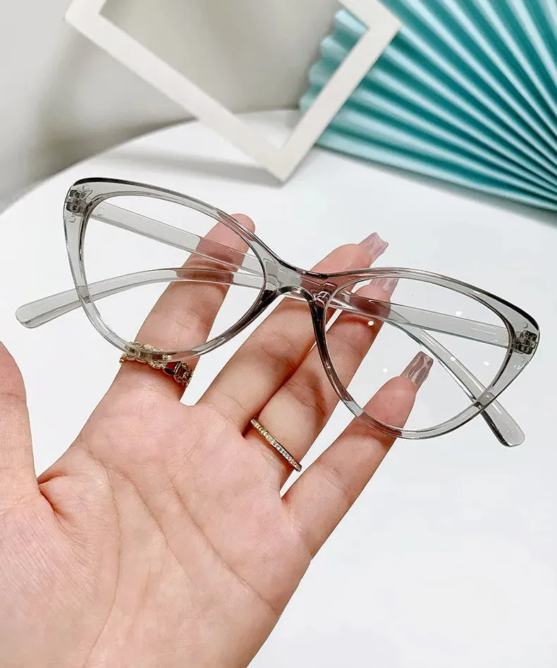 Personality Cat Eye Glasses Women Men Anti Blue Light Triangle Frame Party Computer Game  Protection Eye Eyeglasses