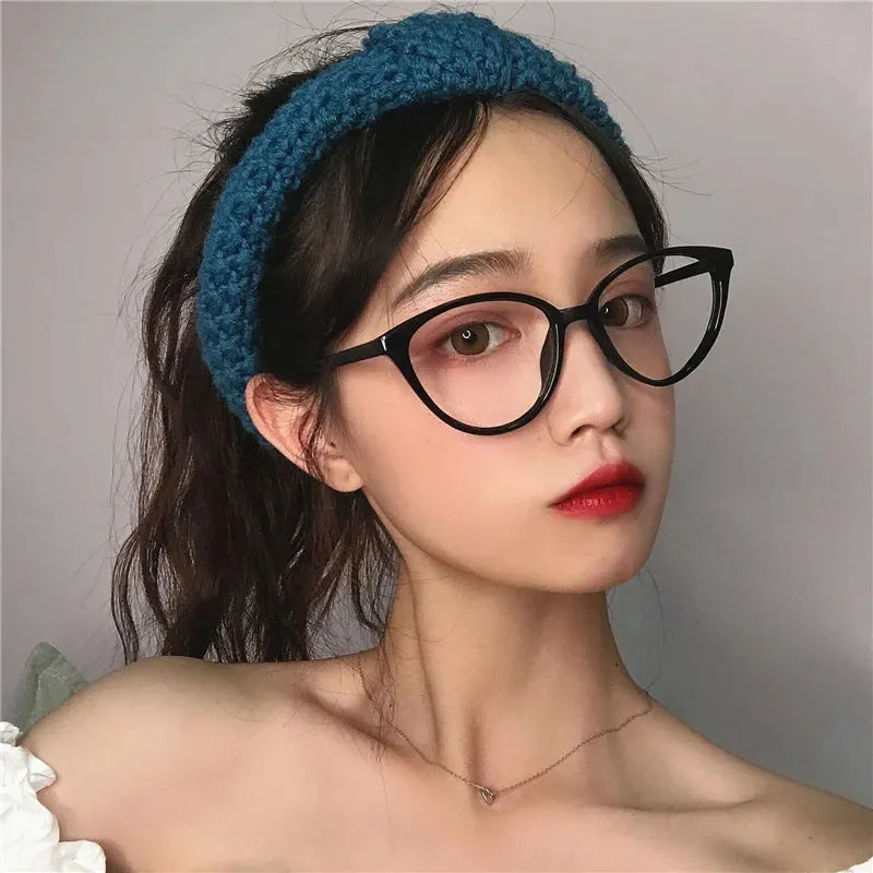 Personality Cat Eye Glasses Women Men Anti Blue Light Triangle Frame Party Computer Game  Protection Eye Eyeglasses