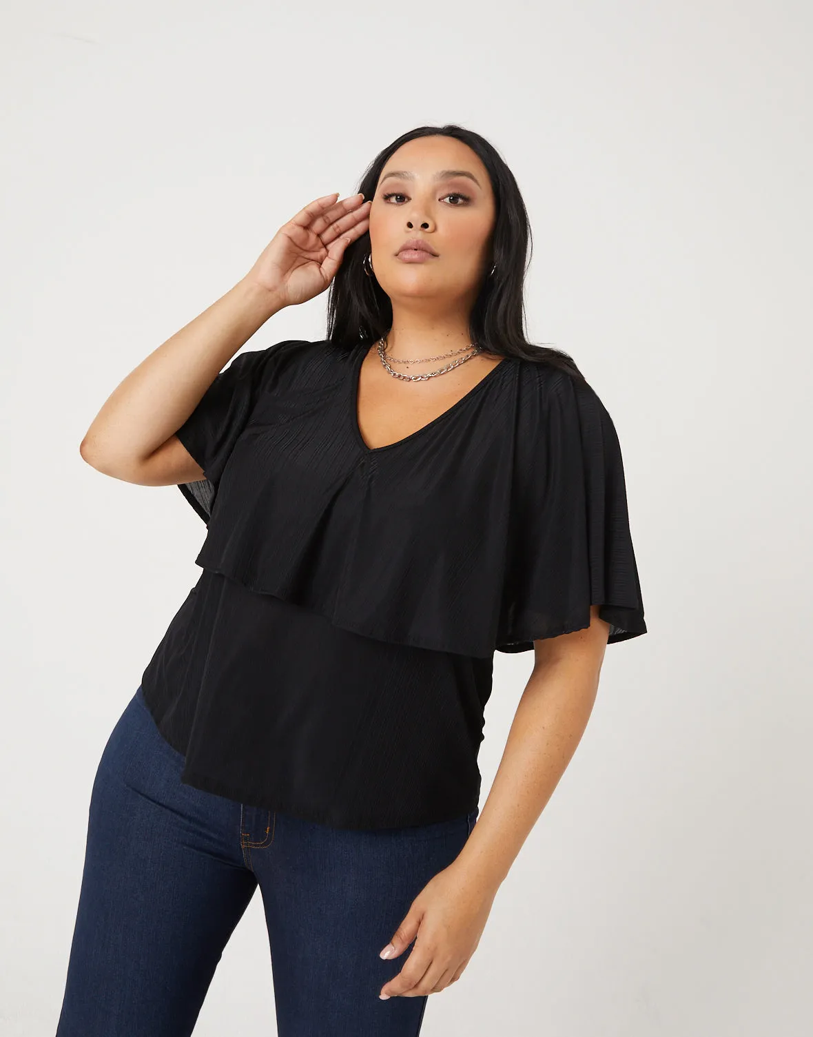 Plus Size Layered Ruffle Top