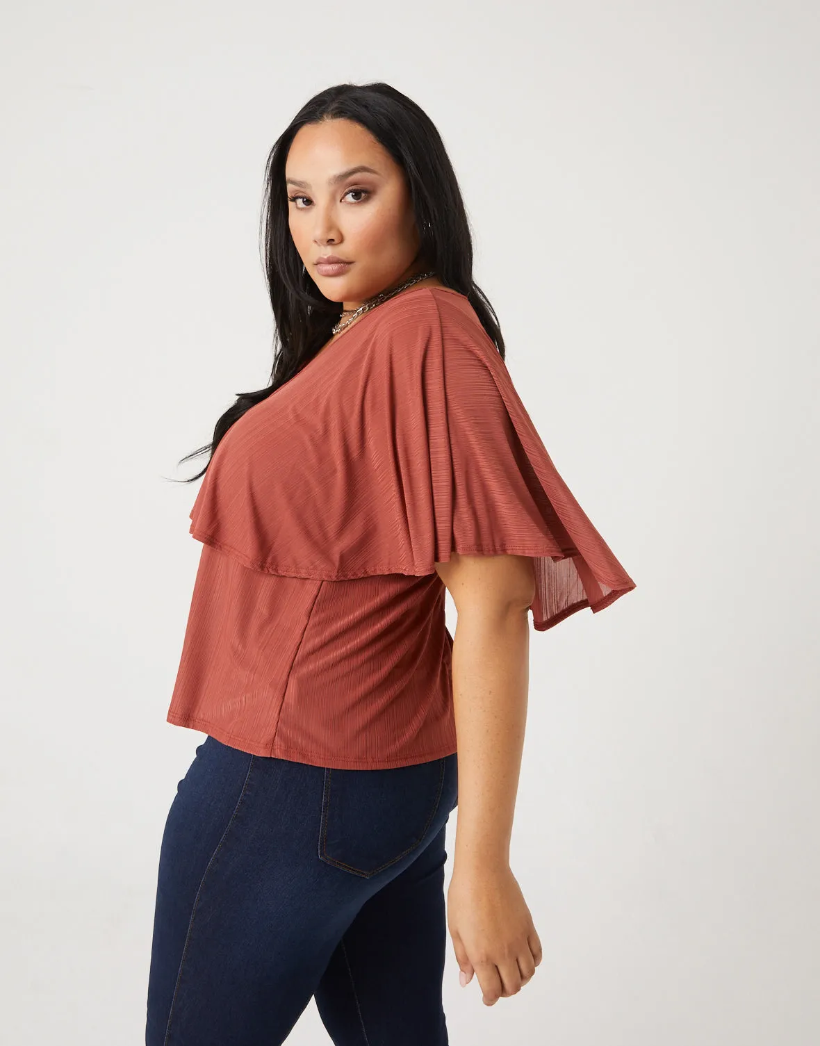 Plus Size Layered Ruffle Top
