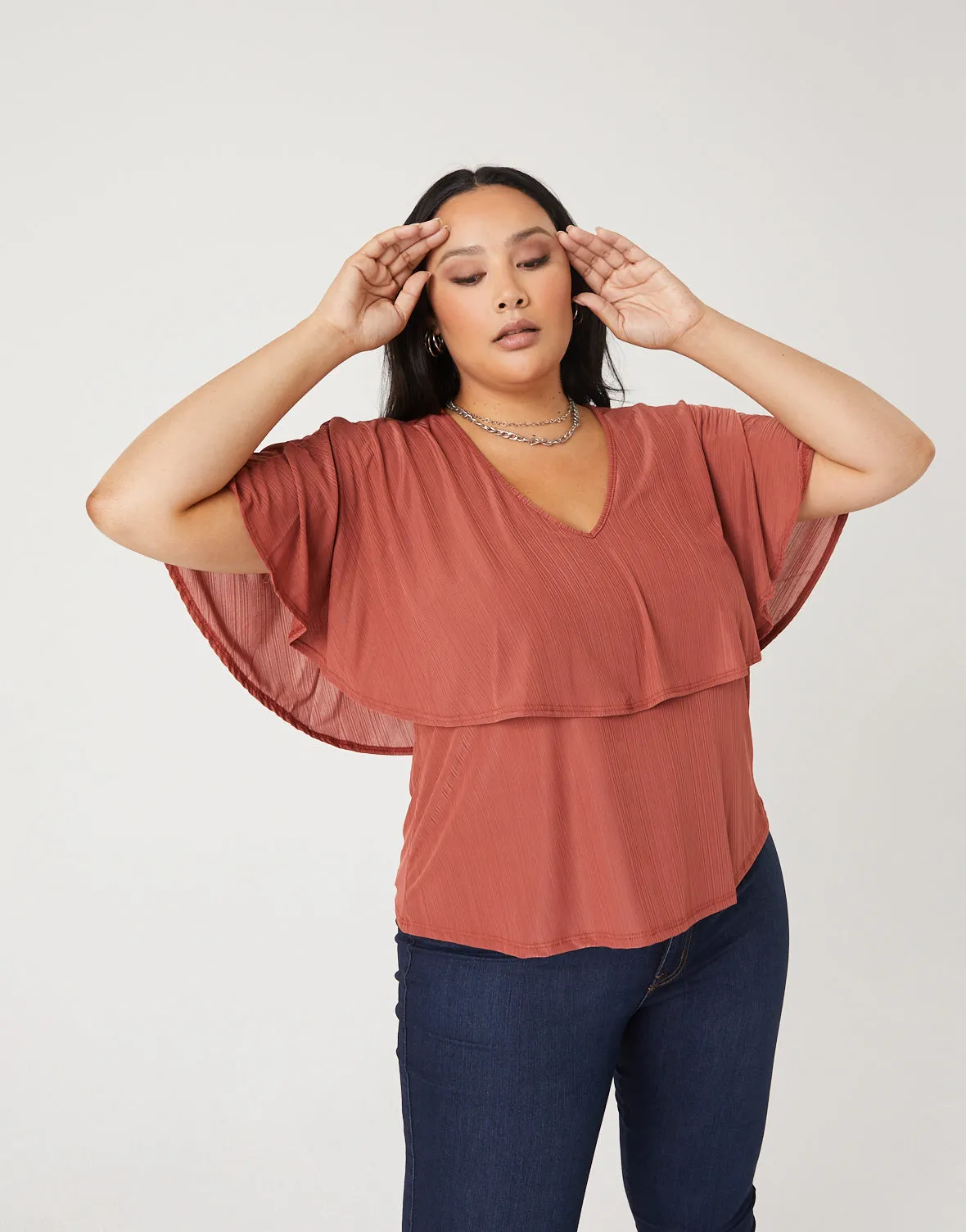 Plus Size Layered Ruffle Top