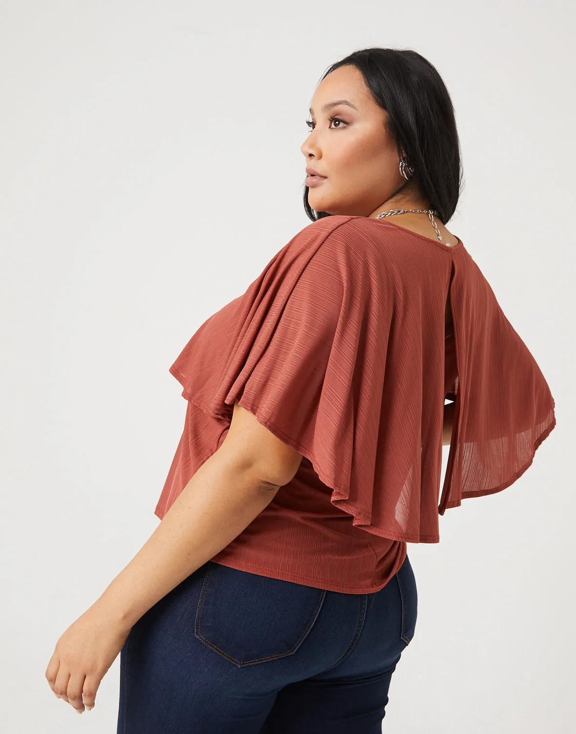Plus Size Layered Ruffle Top