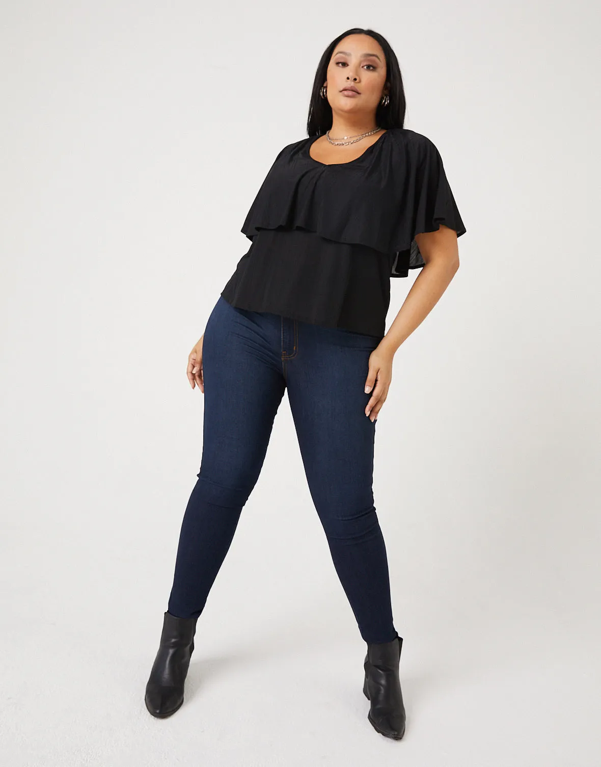 Plus Size Layered Ruffle Top