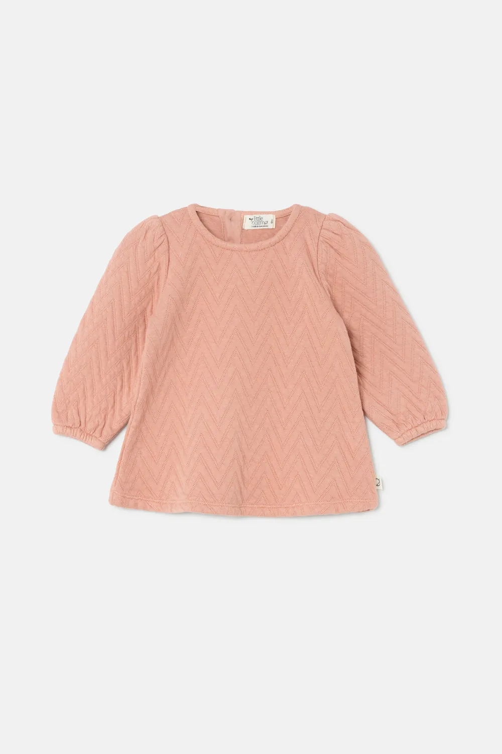 Quilted zigzag baby dress