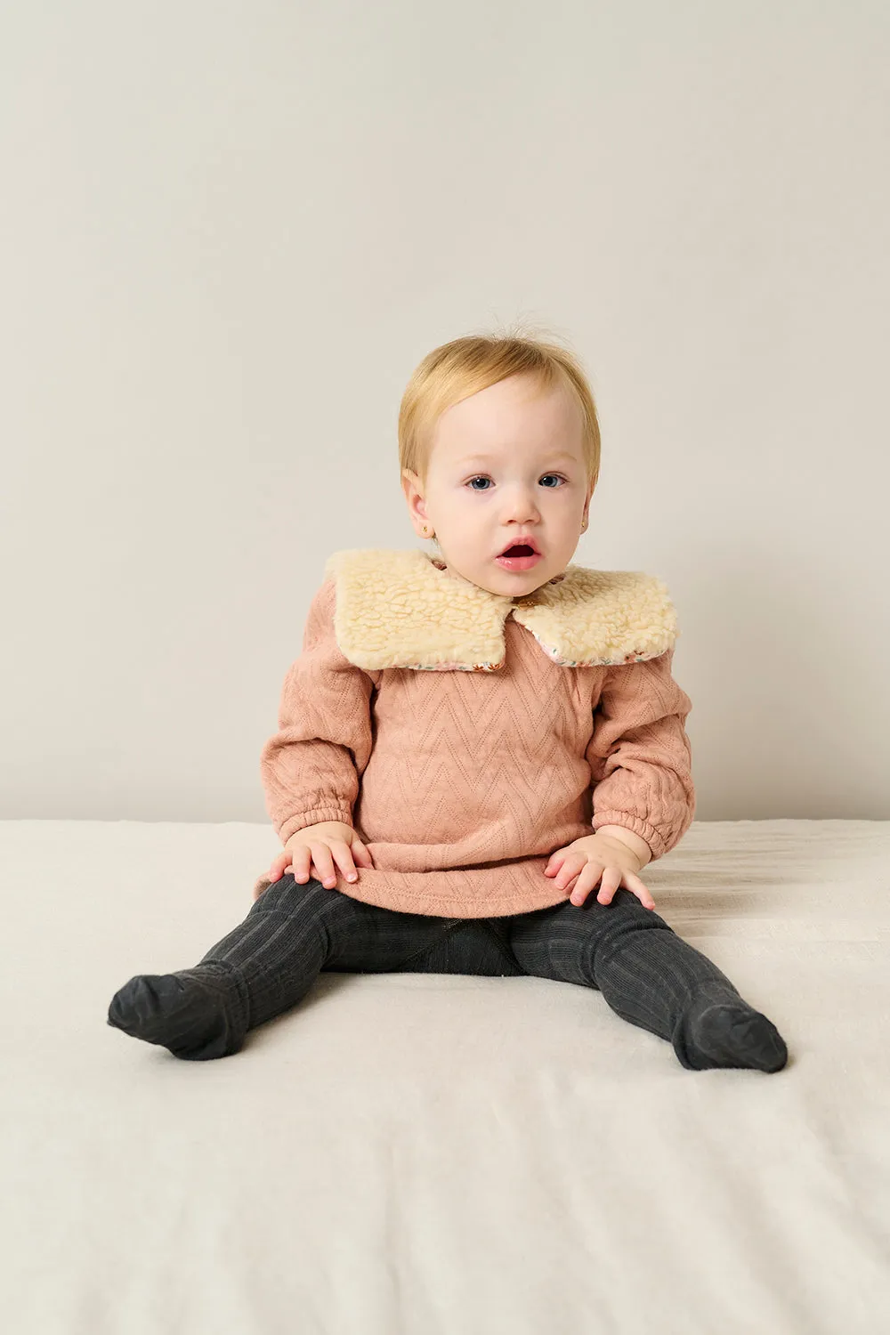 Quilted zigzag baby dress
