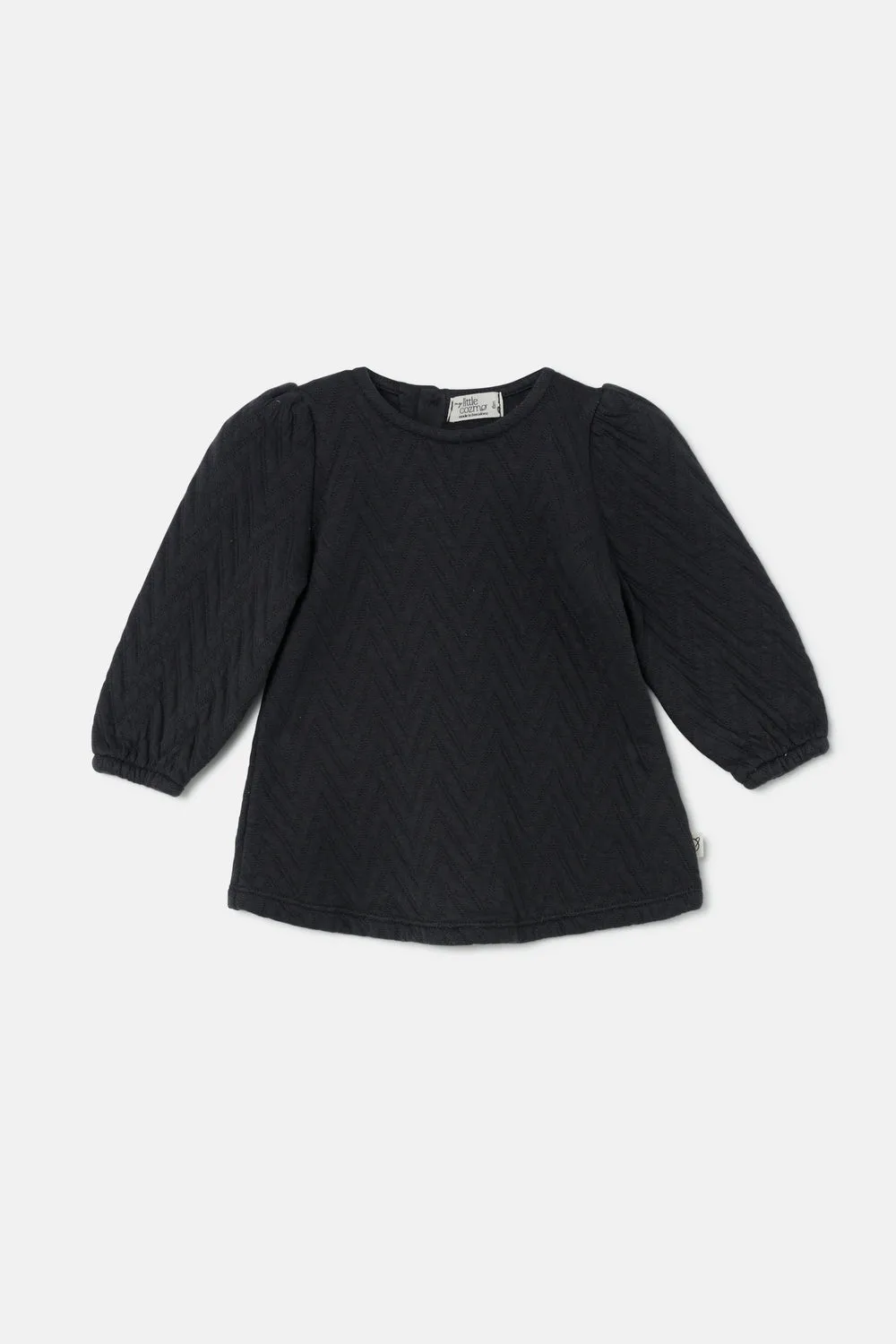 Quilted zigzag baby dress