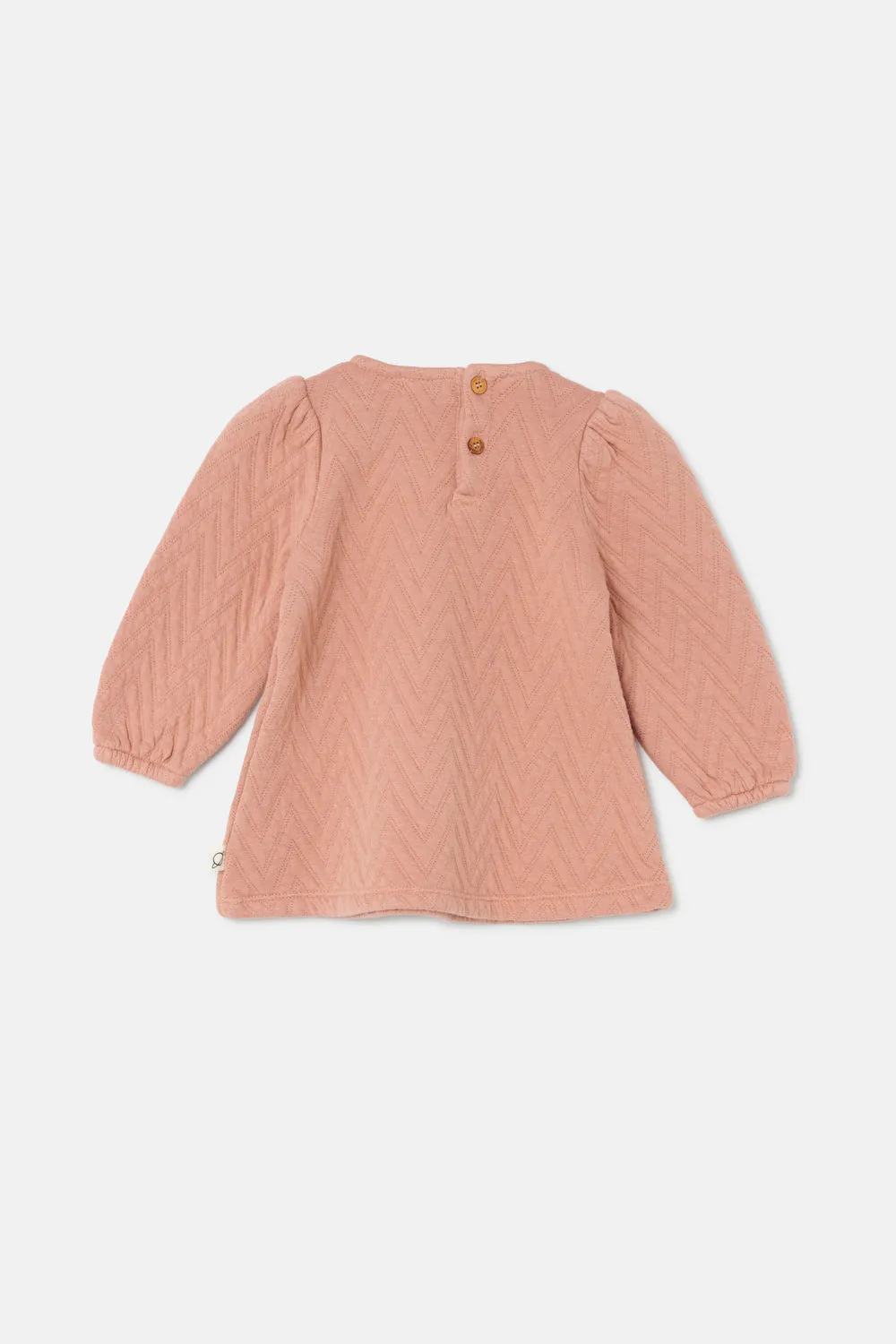 Quilted zigzag baby dress
