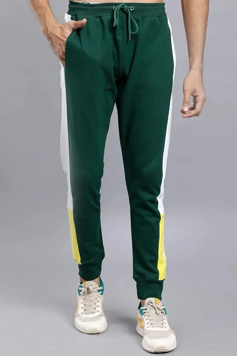 Regular Fit Green Premium Joggers For Men
