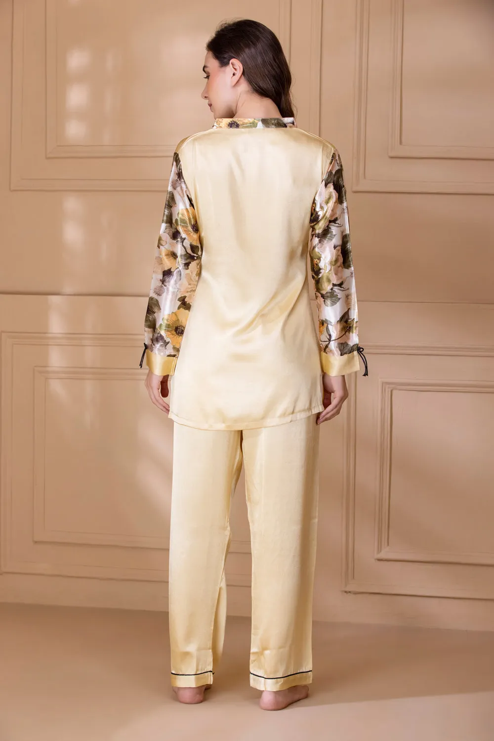 Satin Night suit in gold