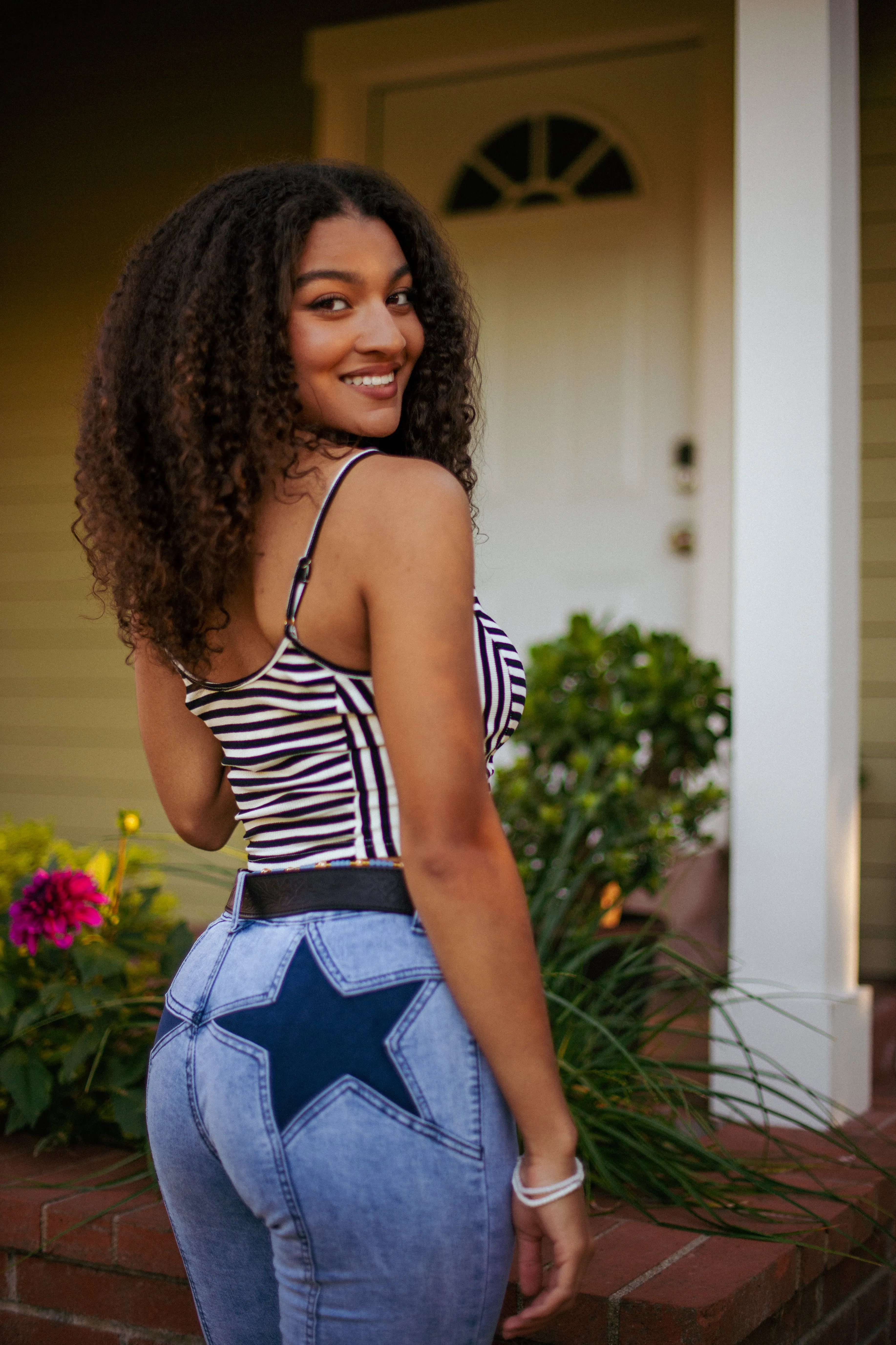 Seaside Stripes Spaghetti Strap Stripe Tank - Black/White