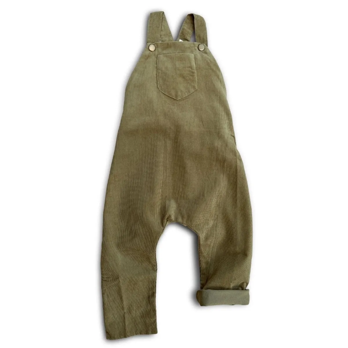 Seedling Green Organic Corduroy Overalls