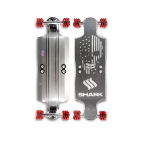 Shiver Shark Aluminum 35" Silver Drop Down Longboard
