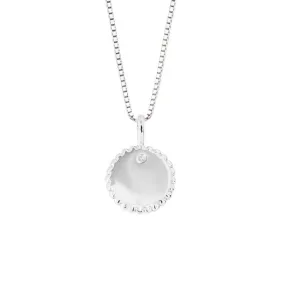 Silver Engravable Diamond Necklace