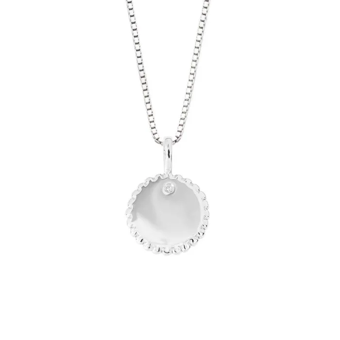 Silver Engravable Diamond Necklace