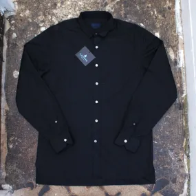 Smart Black Shirt With Dual Layered Collar