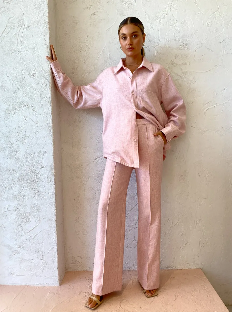 Sofia The Label Farrah Straight Leg Pants in Pink