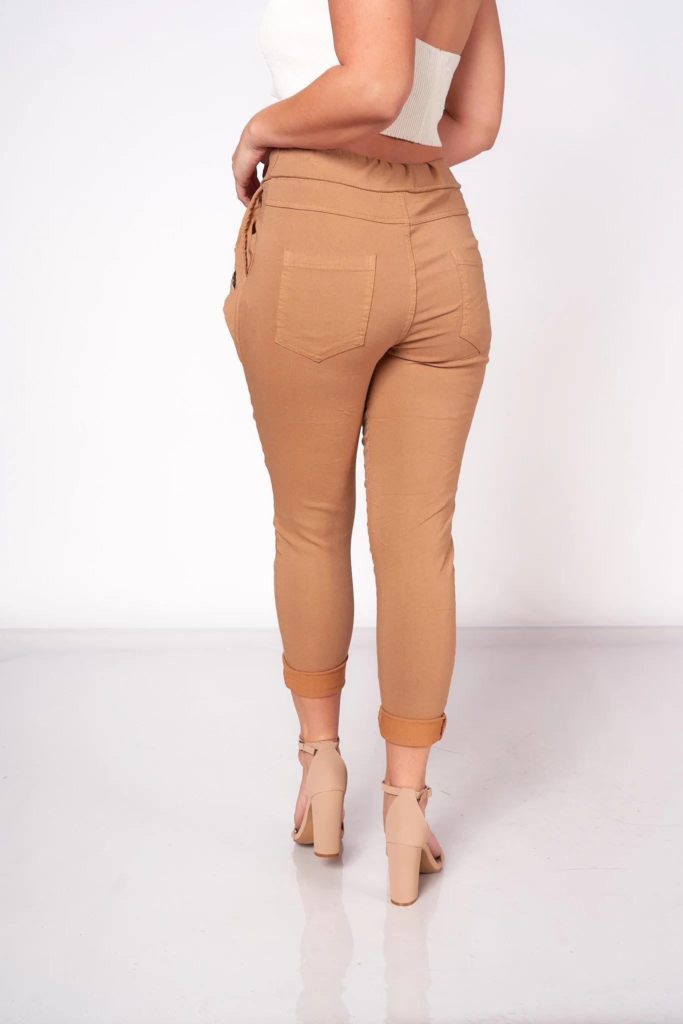 Solid Gold Metal Detail Jogger Pants