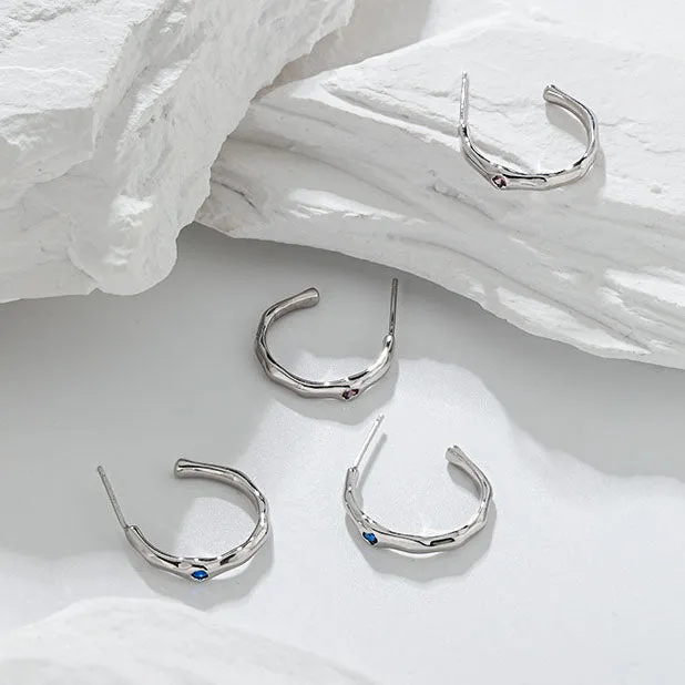 Sterling Silver Huggie Hoop Earrings