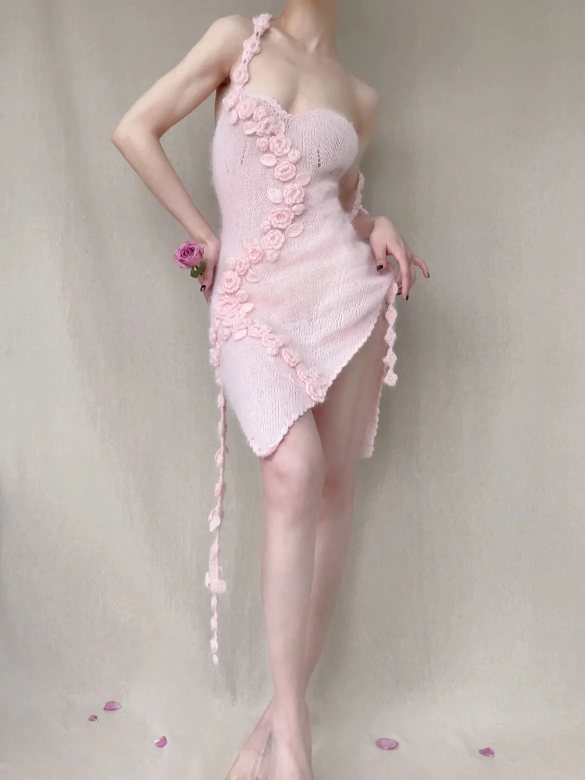 [Tailor Made] Romantic Floral Dream Hand Knitted Dress