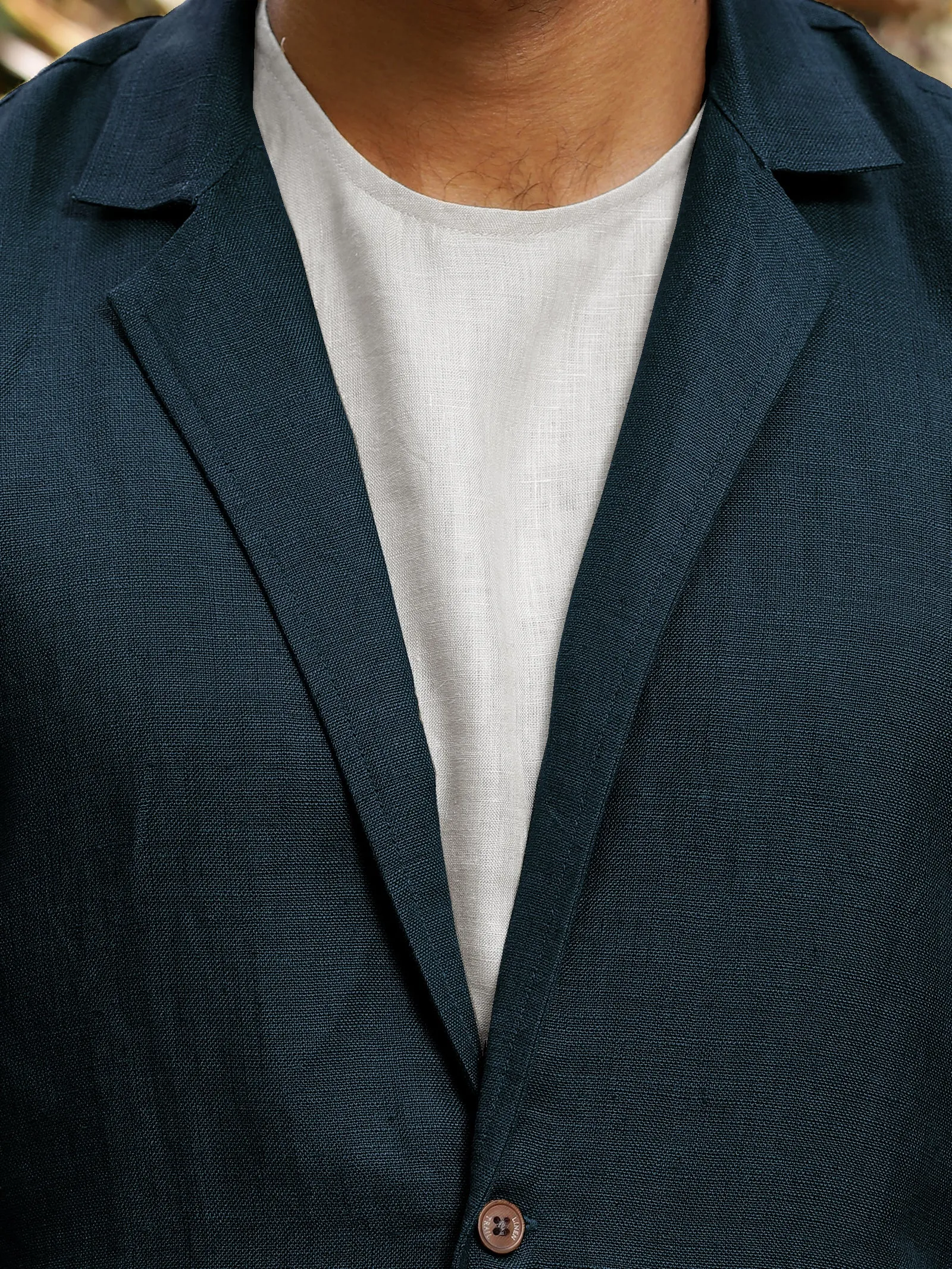 Wade - Deconstructed Pure Linen Jacket - Deep Sea Blue