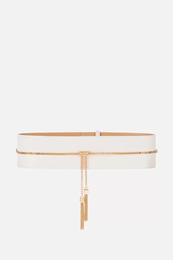 White high waist belt