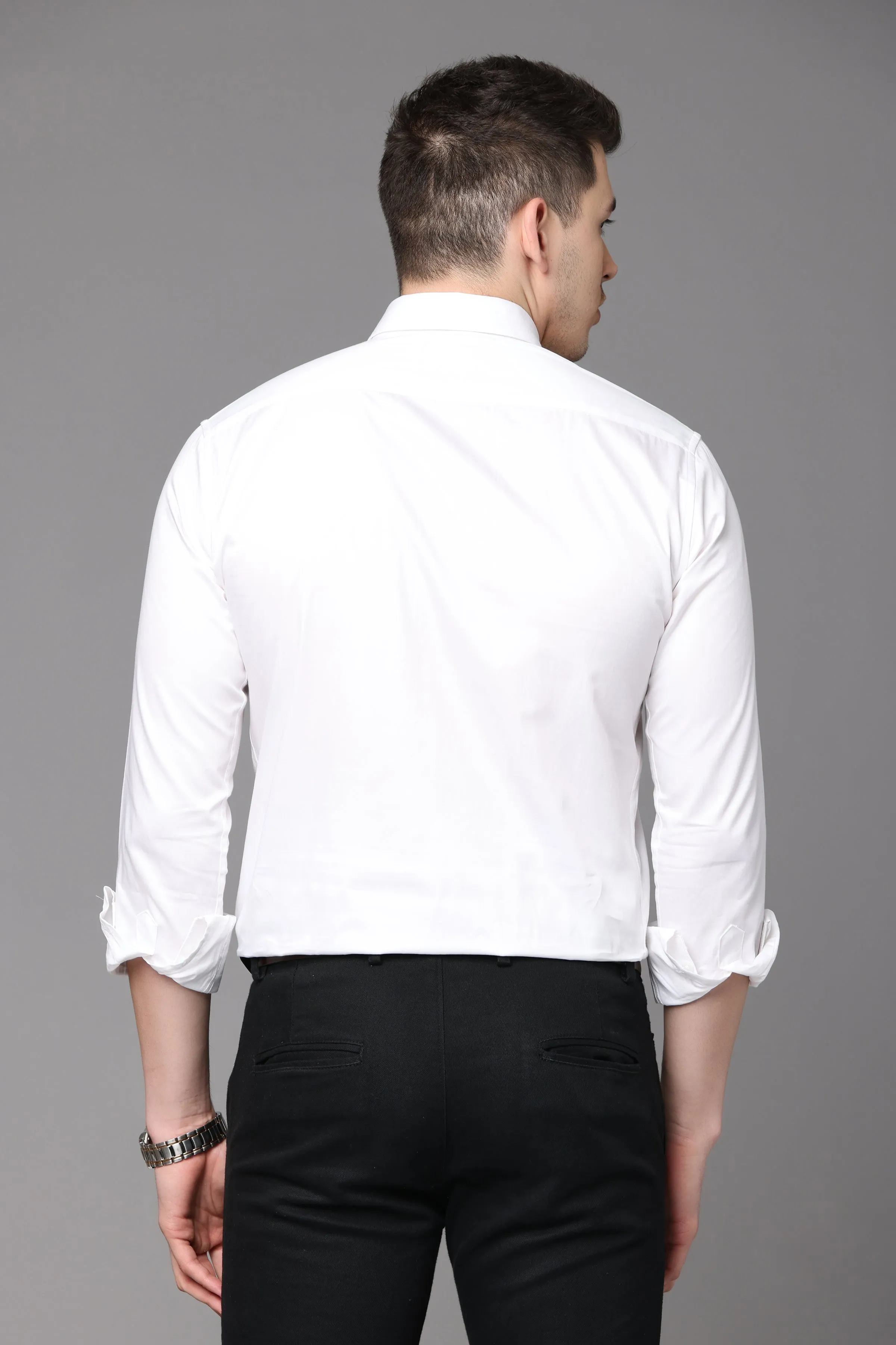 White Plain Slim Fit Shirt