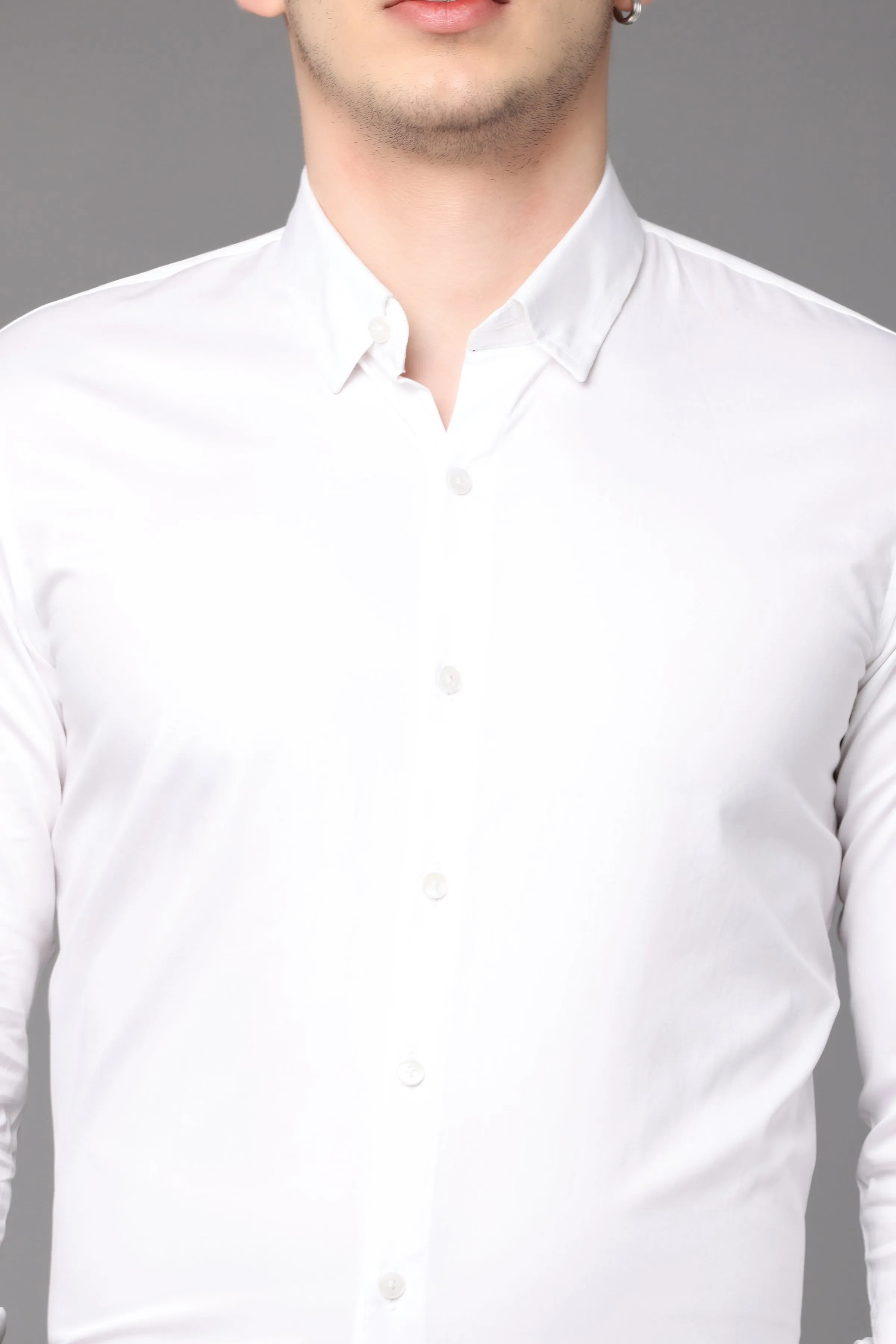 White Plain Slim Fit Shirt