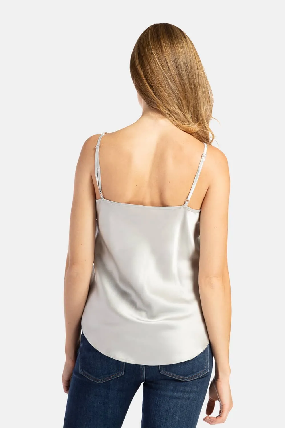 Women's 100% Pure Mulberry Silk Camisole with Adjustable Spaghetti Straps - OUTLET - FINAL SALE