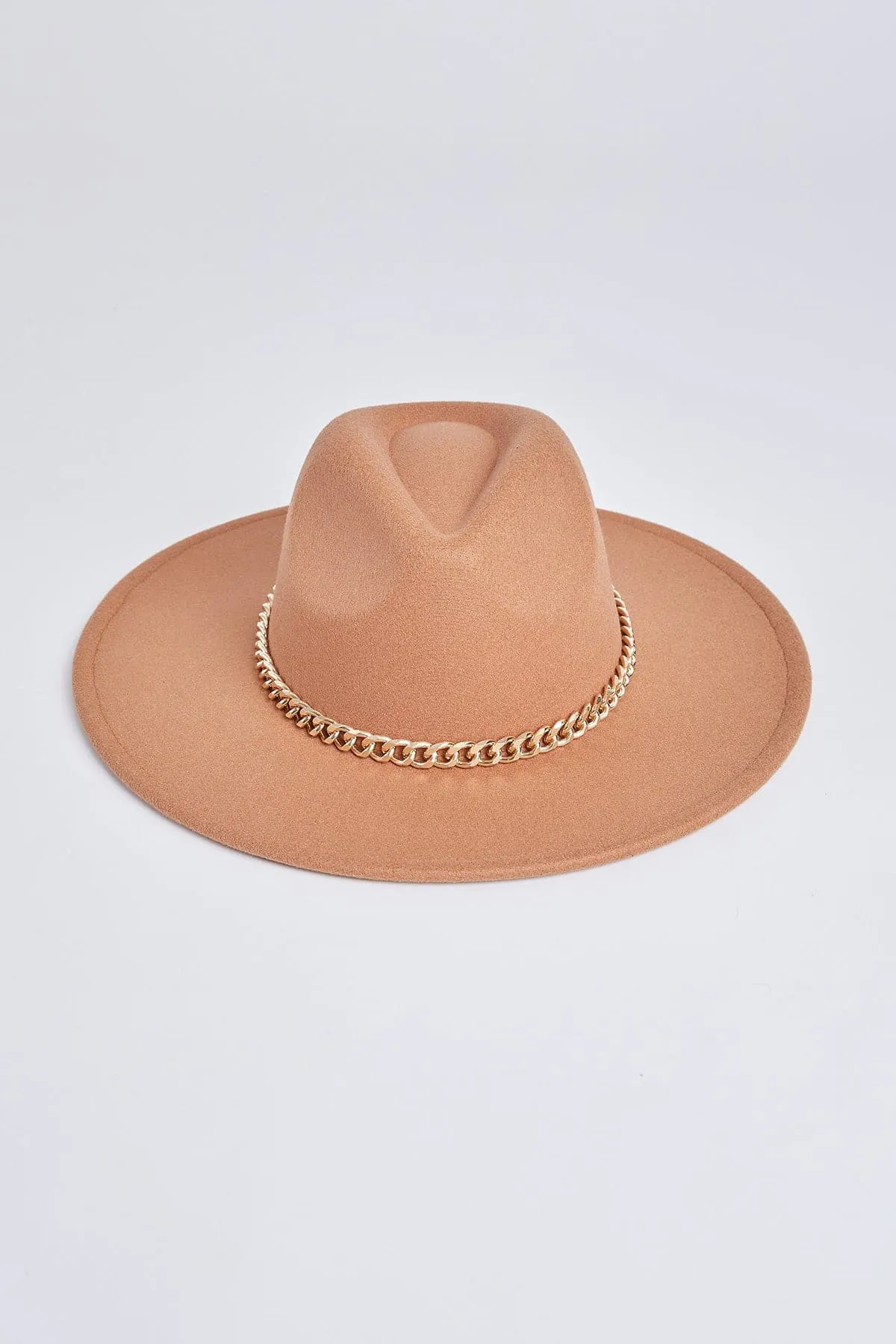 Womens Chain Wide Brim Hat