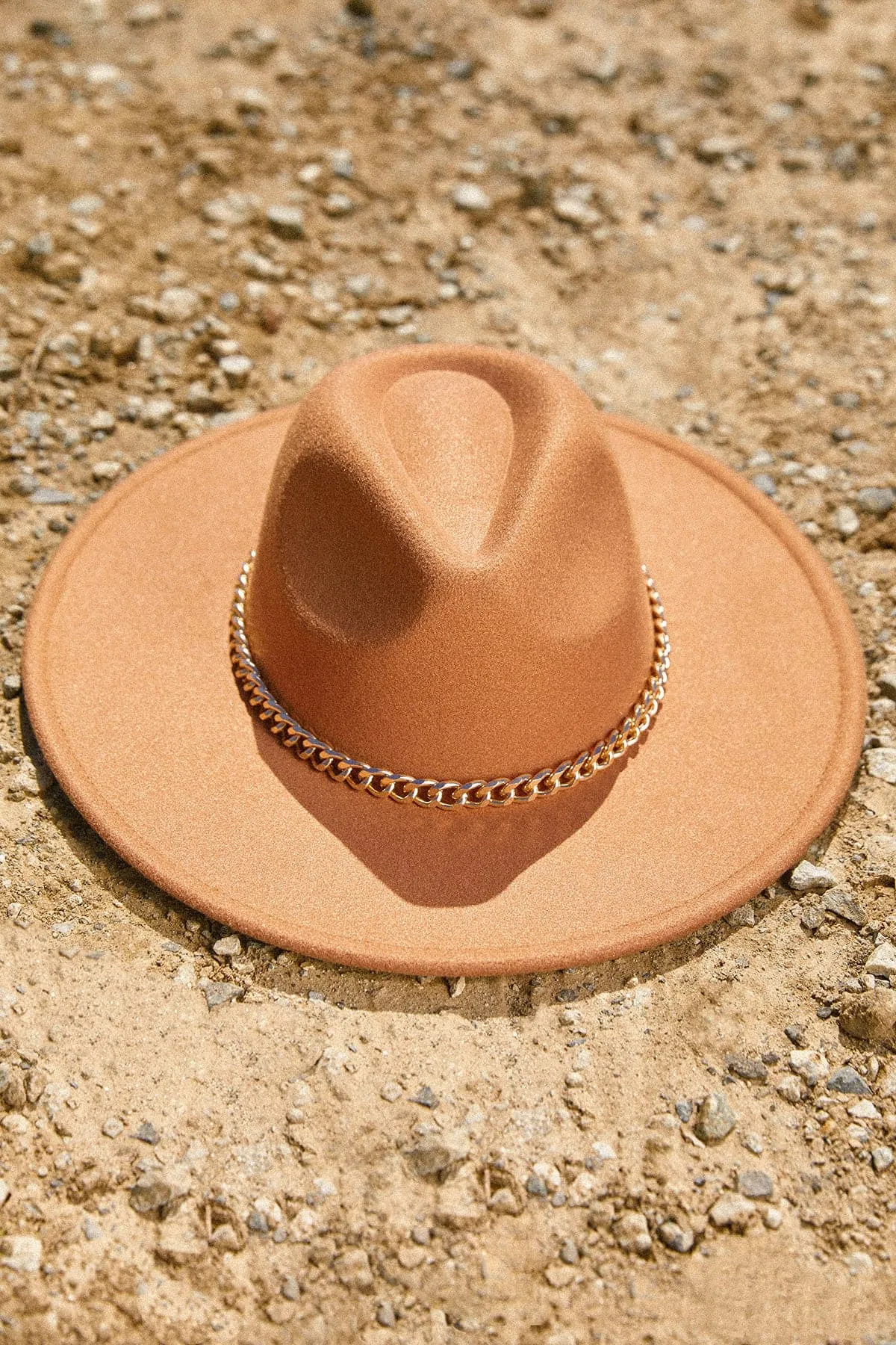 Womens Chain Wide Brim Hat