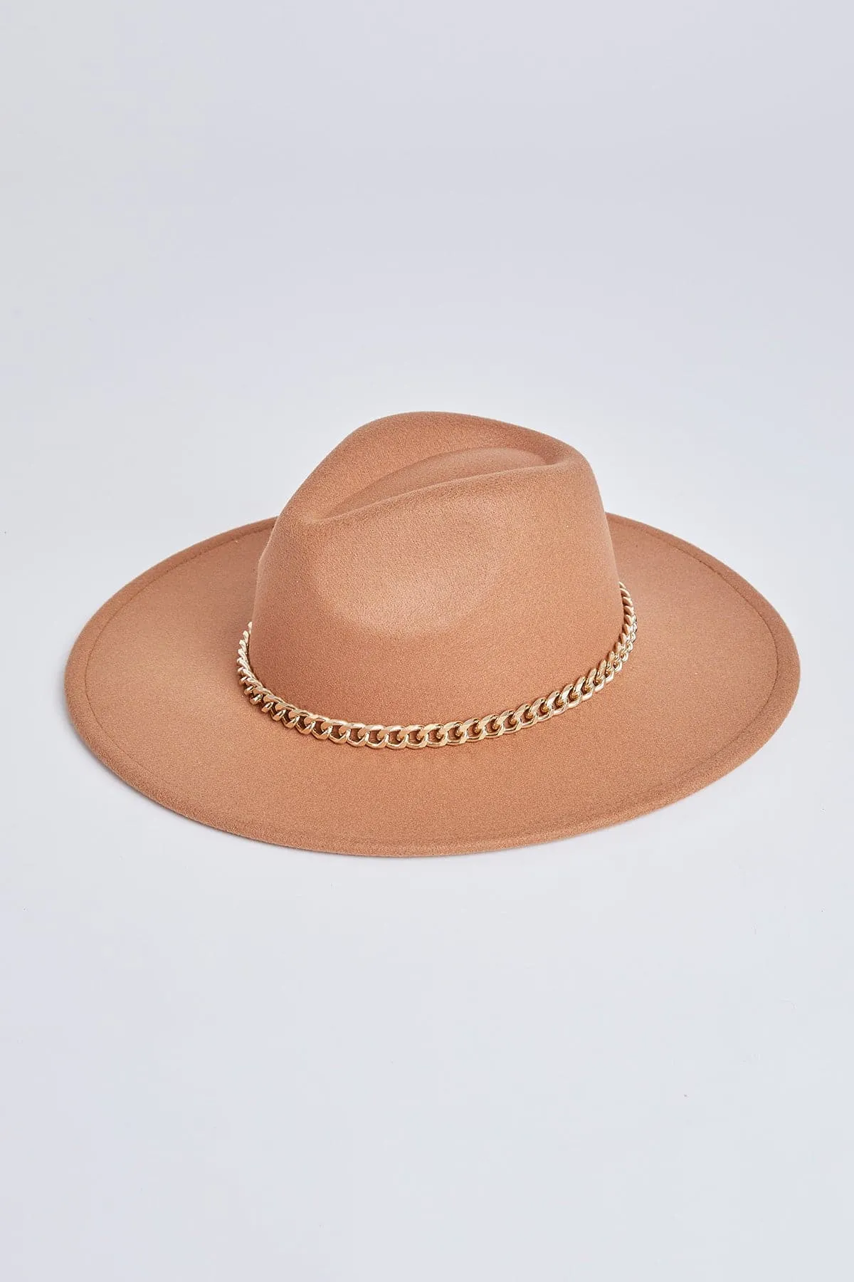 Womens Chain Wide Brim Hat