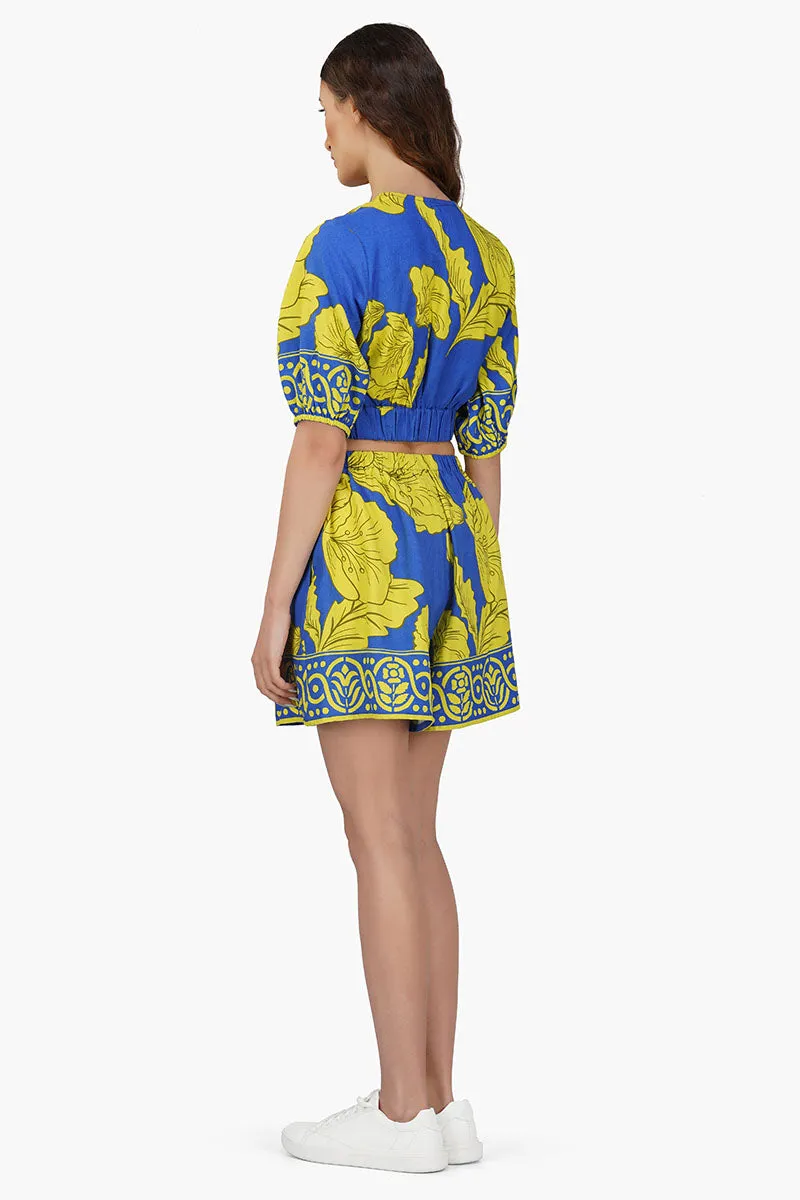 Yellow Daze Printed Crop Top