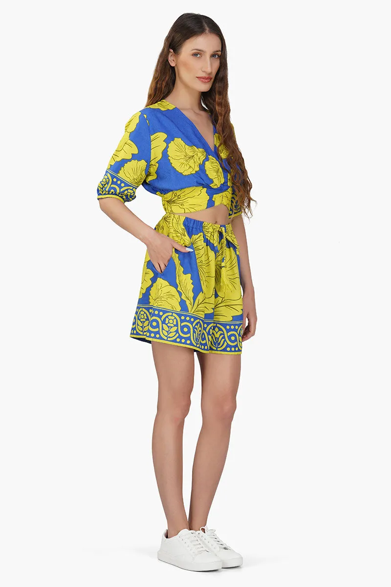 Yellow Daze Printed Crop Top