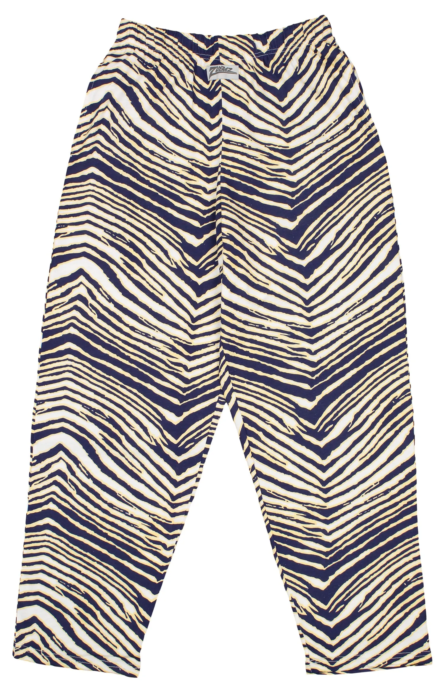 Zubaz Men's Zebra Striped Lounge Pants, Navy/White/Gold